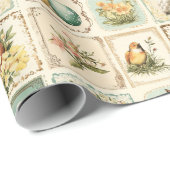  Pasen | nostalgische bloem Cadeaupapier (Rol Hoek)