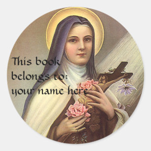  Pasen, Nun w Cross, Religieus Bookplate Ronde Sticker