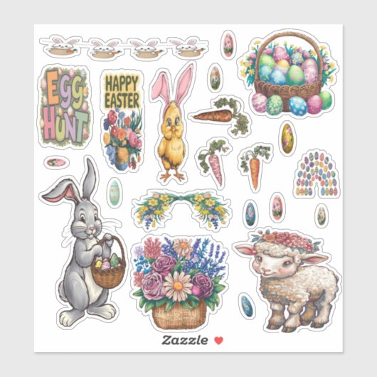 Pasen op maat gesneden vinyl sticker (Vel)