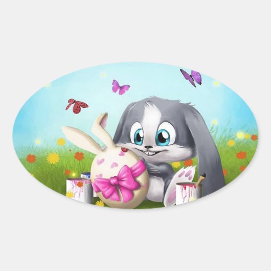 Pasen Ovale Sticker (Voorkant)