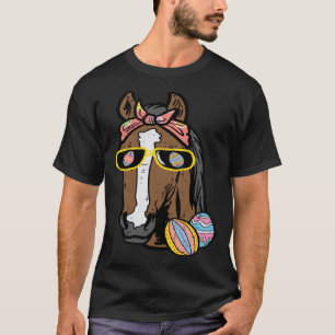 Pasen Paard Gezicht Cowgirl Ruitersport Vrouwen Me T-shirt