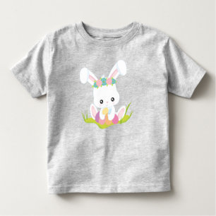 Pasen, paaseieren, koute Bunny, witte Bunny Kinder Shirts