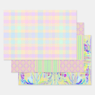 Pasen Pastel Inpakpapier - 3 Ontwerpen Vel
