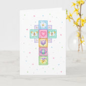 Pasen Patchwork Cross zegeningen Kaart (Gele Bloem)