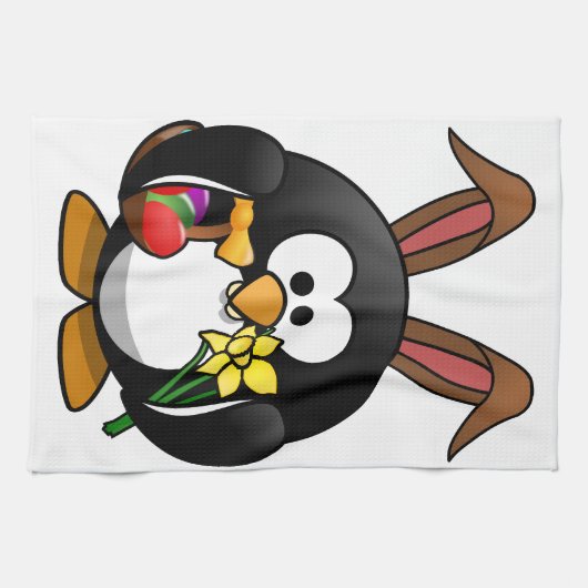 Pasen Penguin Theedoek (Horizontaal)