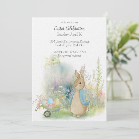 Pasen Peter Rabbit Kaart (Staand voorkant)
