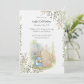 Pasen Peter Rabbit Uitnodiging (Staand voorkant)
