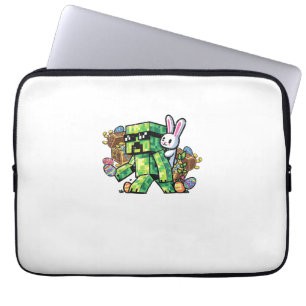 Pasen Pixel Gamer Konijn Gaming Peuter Jongens Kin Laptop Sleeve