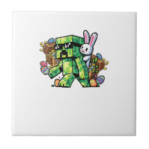 Pasen Pixel Gamer Konijn Gaming Peuter Jongens Kin Tegeltje