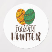 Pasen Pun Eggspert Hunter Humor Funny Cute Quote Labels (Design 2)