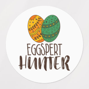 Pasen Pun Eggspert Hunter Humor Funny Cute Quote Labels