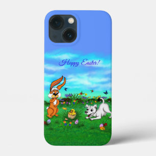 Pasen - Puppy Capo Rabbit en Chick iPhone 13 Mini Hoesje