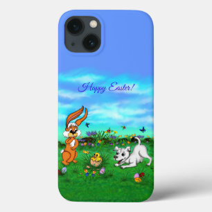 Pasen - Puppy Capo Rabbit en Chick iPhone 13 Hoesje