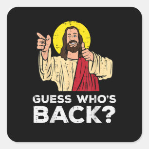 Pasen Raad Wie Is Terug Jezus Grappig Religieus Vierkante Sticker