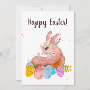  Pasen Rooster Cute Bunny Rabbit Message Kaart