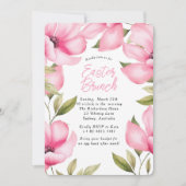 Pasen Roze Bloemen Party uitnodiging (Voorkant)