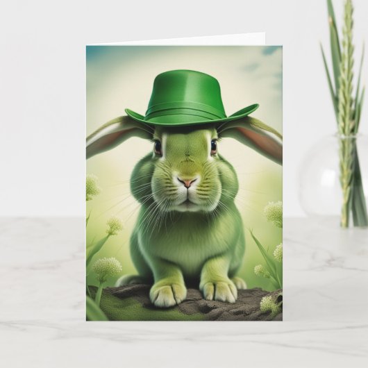 Pasen/Saint Patrick's Day Bunny Kaart (Voorkant)