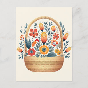 Pasen Scandinavische folkmand eieren kunst Briefkaart