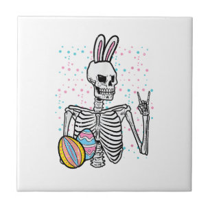 Pasen Skelet Konijn Rots Hand Rocker Jongens Kinde Tegeltje