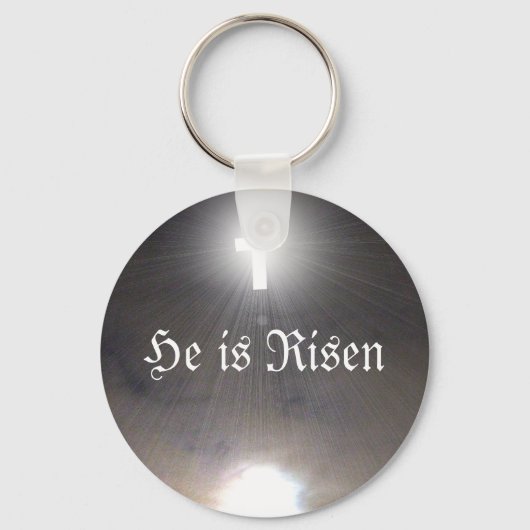 Pasen Sleutelhanger Hij is Risen Light Stream Cros (Voorkant)