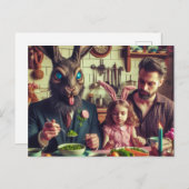 Pasen  Snoep Avondmaal Horror Konijn Briefkaart (Voorkant / Achterkant)