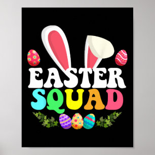Pasen Squad Familie Bijpassende Bunny Ei Jacht Oor Poster