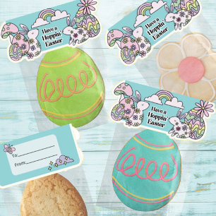 Pasen Stickers Vouw Over Behandelzakken