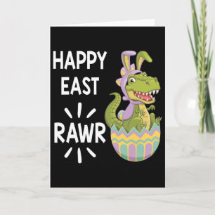 Pasen T Rex Dinosaur Bunny Ei Gelukkig Pasen Peute Kaart