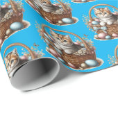 Pasen Tabby Kitten Cadeaupapier (Rol Hoek)