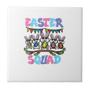 Pasen Team Konijnen Familie Matching Mannen Vrouwe Tegeltje