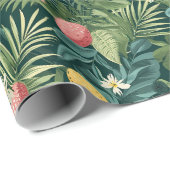 Pasen Tropische lente bladeren strand Cadeaupapier (Rol Hoek)