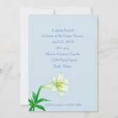 Pasen Uitnodiging Brunch Tea Lily Flowers Blue (Achterkant)
