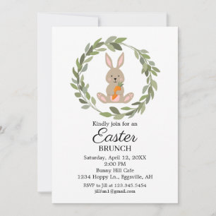 Pasen uitnodiging Cute Bunny voor je feest