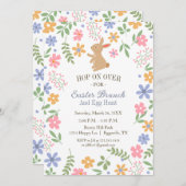 Pasen uitnodiging leuk konijn voor brunch (Voorkant / Achterkant)