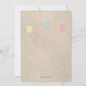 Pasen verjaardag schattig konijn en eieren (Achterkant)