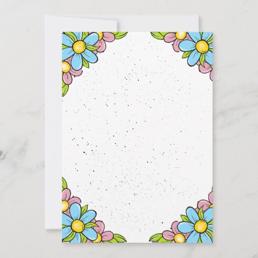 Pasen Verjaardag uitnodiging, Pasen uitnodigen, Kaart (Achterkant)