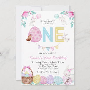 Pasen verjaardagsuitnodiging, Bunny verjaardag Kaart