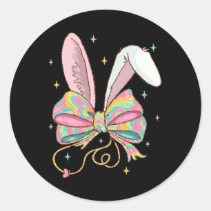 Pasen Verpleegster Coquette Bow Stethoscoop Bunny Ronde Sticker