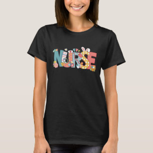 Pasen Verpleegster Stethoscoop Konijn Eieren T-shirt