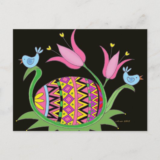 Pasen verslaafde Oekraïense folklark Feestdagenkaart (Voorkant)