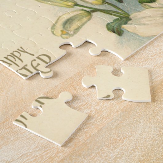 Pasen, Victoriaans Lily Flowers en Angel Legpuzzel (Zijkant)