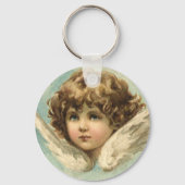 Pasen, Victoriaans Lily Flowers en Angel Sleutelhanger (Voorkant)