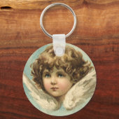 Pasen, Victoriaans Lily Flowers en Angel Sleutelhanger (Voorkant)