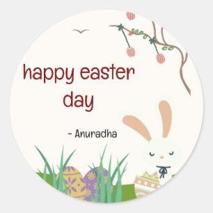 Pasen vieren: een dag van vreugde en vernieuwing ronde sticker