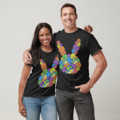 Pasen Volleybal Liefhebber Bunny Head Ball Egg T-shirt (Unisex)