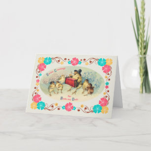 Pasen voor beide vaders  Musical Chicks Feestdagen Kaart