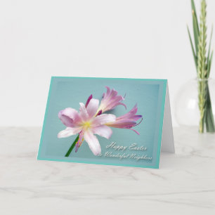 Pasen voor buren, wederopstanding Lily Feestdagen Kaart