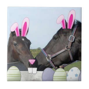 Pasen voor Pony en paarden Tegeltje