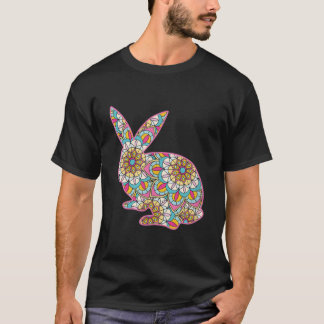 Pasen voor vrouwen Pasen Bunny Flowers kletsen mam T-shirt
