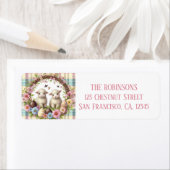 Pasen Waterverf Plaid Twee Lammeren Etiket (Insitu)